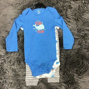 Carter's Babies 3 Piece Set | Blue | Whale | 24M